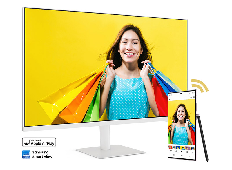 Samsung M70C Smart Monitor 4K UHD with Streaming TV USB-C and Ergonomic Stand